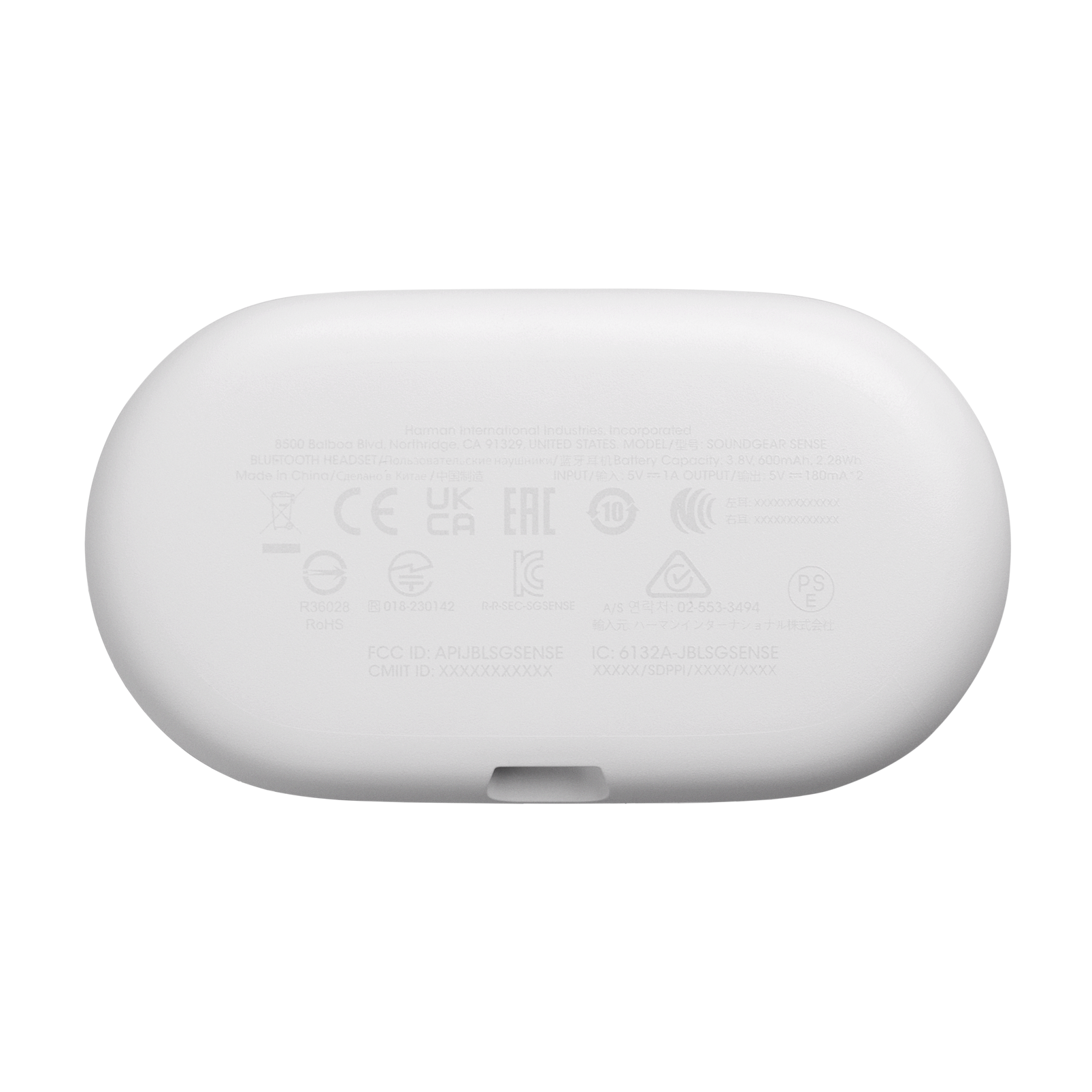 JBL Soundgear Sense - White - True wireless open-ear headphones - Bottom